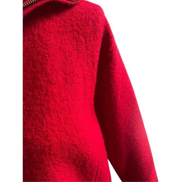 Lisa International 100% Boiled Wool Full Zip Jacket Red M - Picture 6 of 16